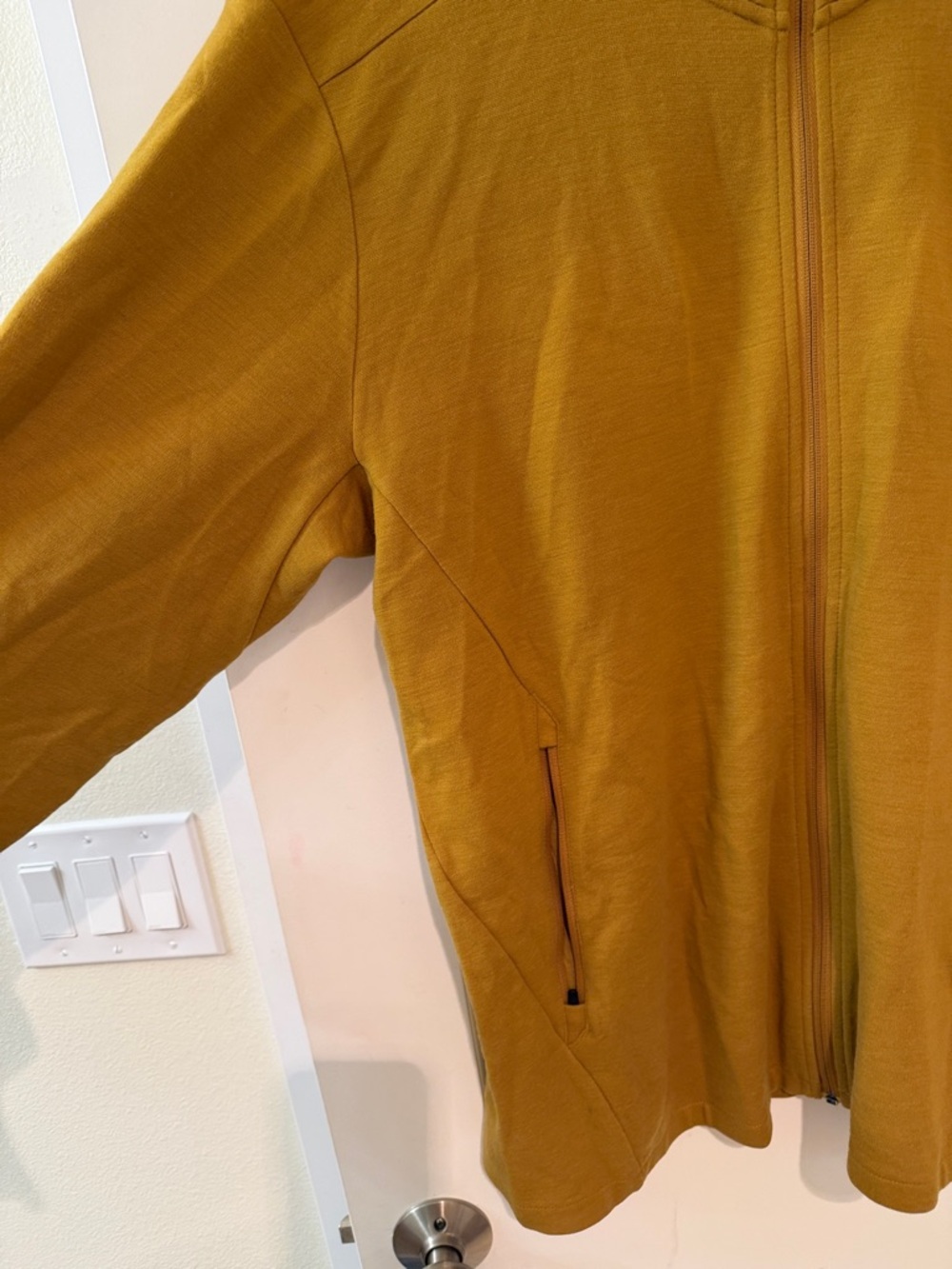 ibex Men's Zip-Up Sweater Jacket - Mustard Yellow - Picture 3 of 8